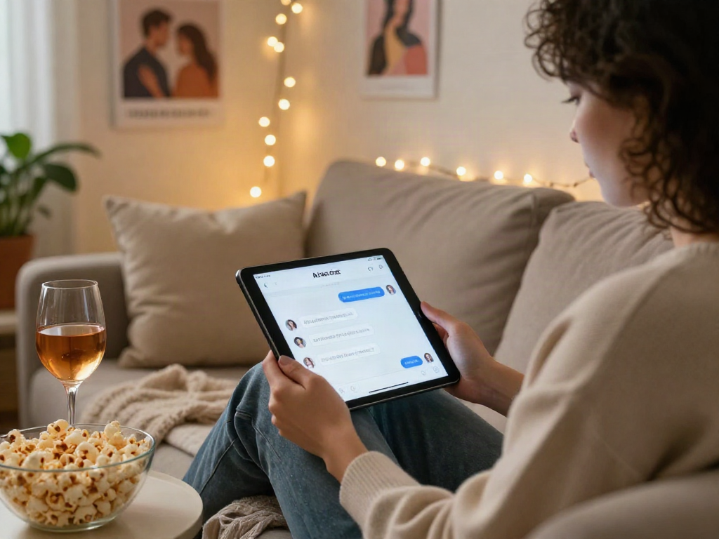 Engaging free AI sex chat in a cozy room with friendly atmosphere.